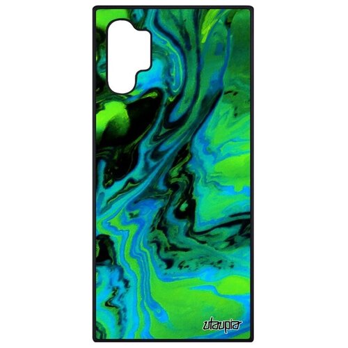 фото Противоударный чехол на телефон // galaxy note 10 plus // "волны" текстура эффект, utaupia, зеленый