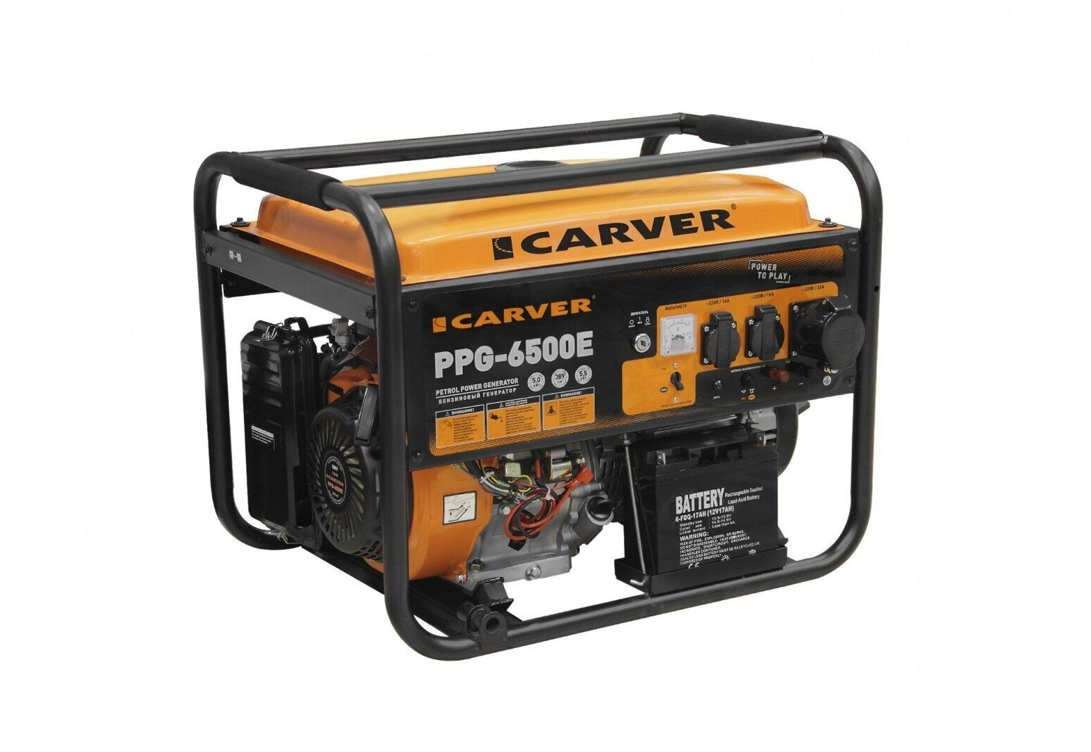 Генератор Carver PPG- 6500Е 9.6кВт