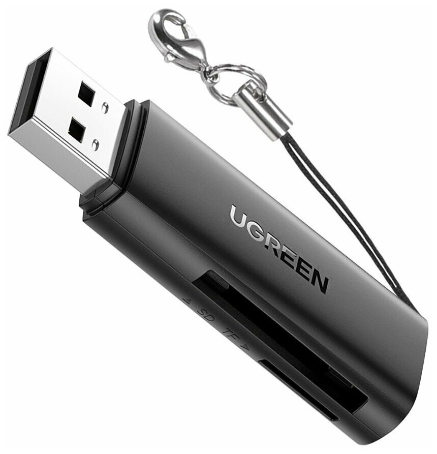 Карт-ридер UGREEN 60722 USB30 TF/SD черный