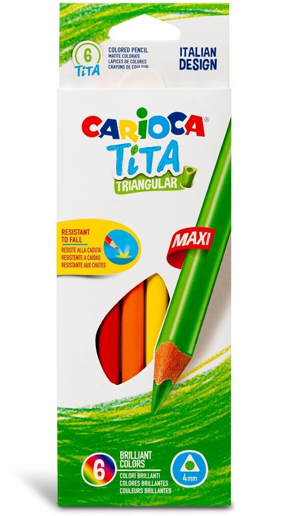 Carioca набор цветных карандашей Tita Maxi 6 цветов (42790) ассорти - фото №4