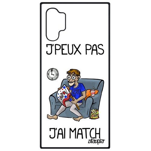 фото Дизайнерский чехол на смартфон // samsung galaxy note 10 plus // "не могу - у меня матч!" шутка чемпионат, utaupia, белый