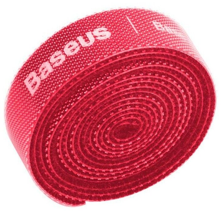 Стяжка для проводов на липучке 3м Baseus Rainbow Circle Velcro Straps - Красная (ACMGT-F09)