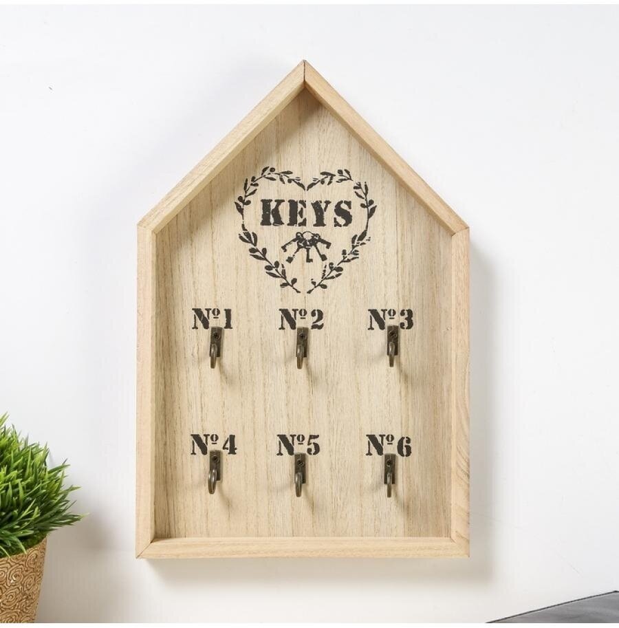 фото Крючки декоративные 6 крючков "Домик с ключами" 30х20х2,6 см
