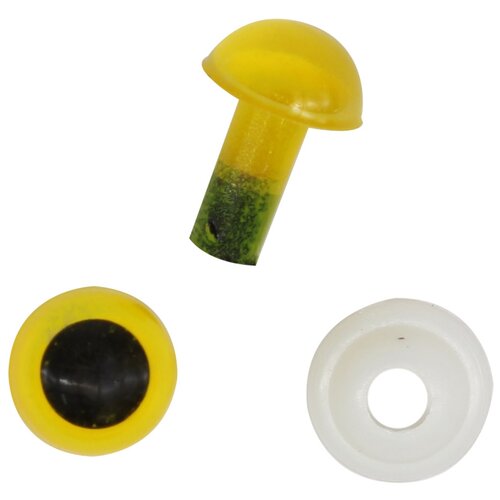 Глазки пластиковые с фиксатором 6мм, 24шт/упак (янтарный)