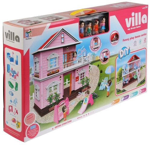 Игрушки для девочек / Кукольный домик / Дом для кукол / со светом, на батарейках, 581035 см, YarTeam