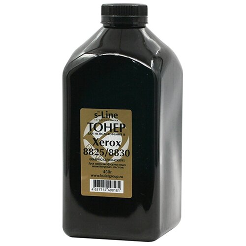 Тонер булат s-Line Xerox 8825/Xerox 8830 для Xerox 8825, Xerox 8830 (Чёрный, банка 450г.)