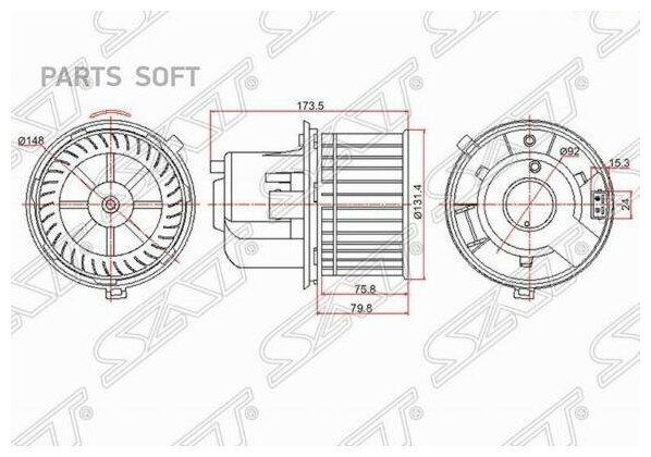 Мотор отопителя салона (Левый руль) Ford Transit 06-14 SAT ST-7188531 | цена за 1 шт