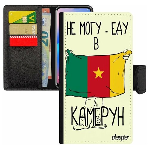 фото Чехол-книжка на мобильный xiaomi mi 8 lite, "еду в камерун" флаг государственный utaupia