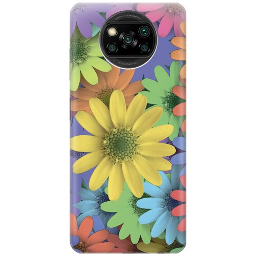 фото Силиконовый чехол на xiaomi poco x3 / x3 pro / сяоми поко х3 / х3 про с принтом "букет из разнозветных ромашек" gosso