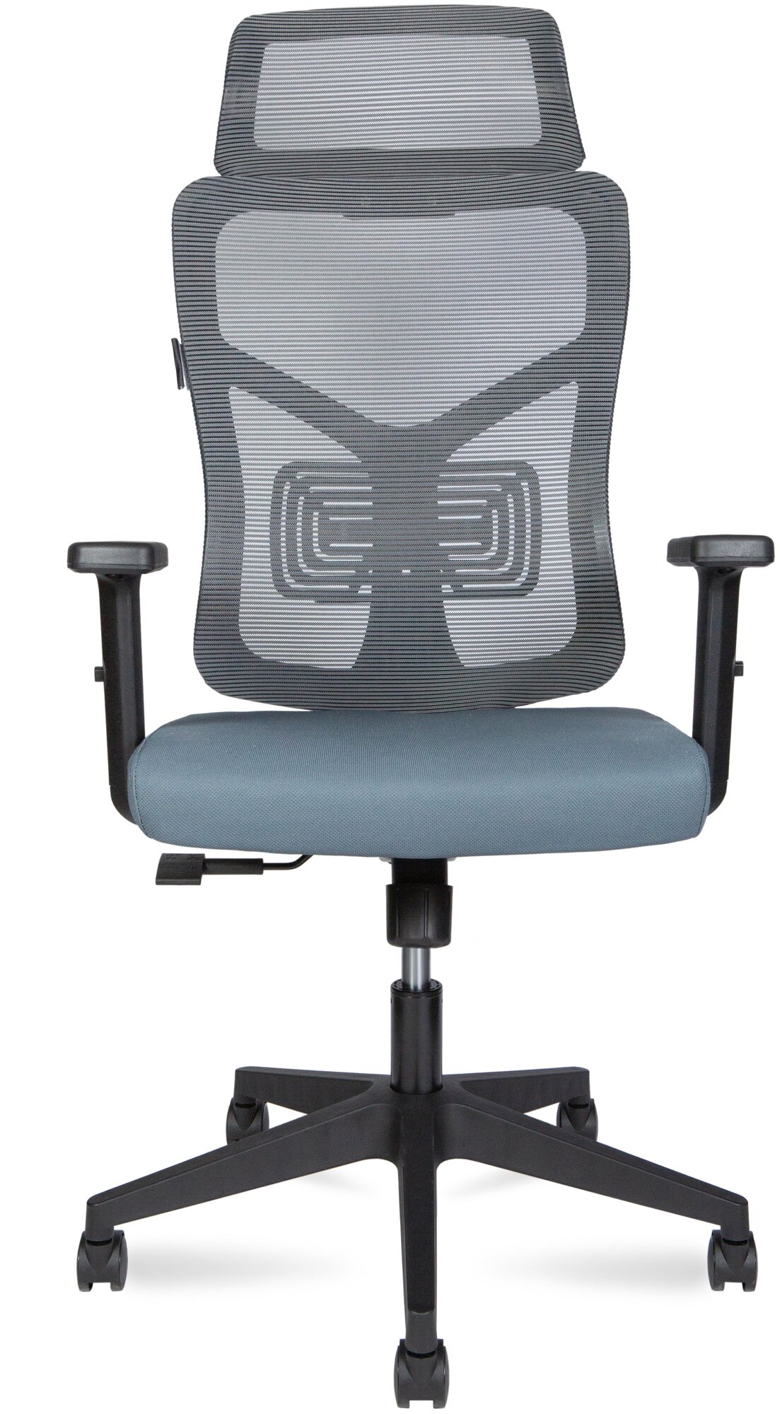 Norden Компьютерное кресло Asper черный пластик / серая сетка / серая ткань