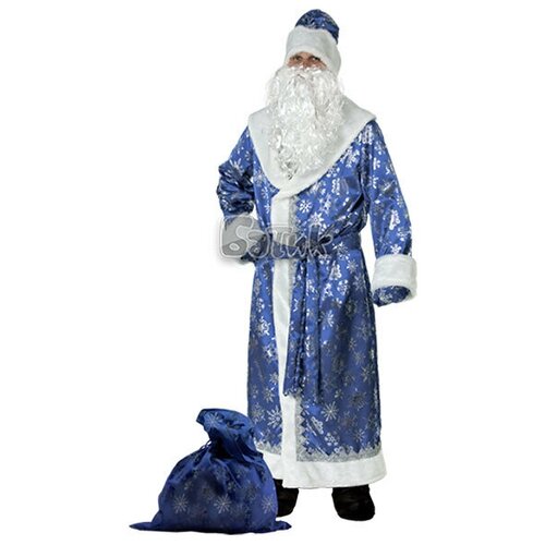 184-1 Карнавальный костюм Дед Мороз плюш синий (взр) р.54-56 Дед Мороз и Снегурочка Батик
