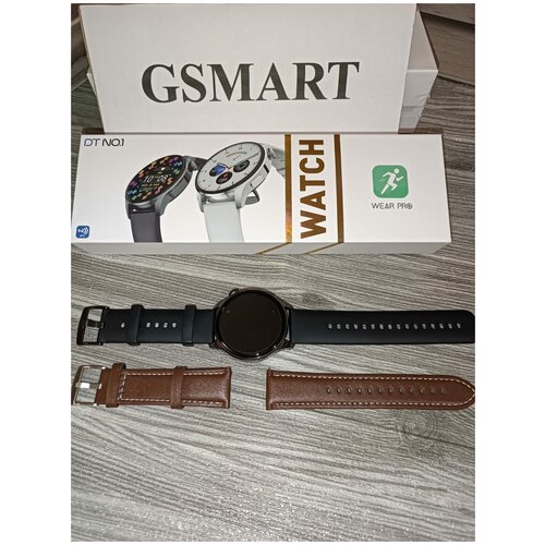 Черные умные смарт часы DT NO1 3 NEW Smart Watch круглые мужские женские 46 мм наручные часы спортивные 279000₽