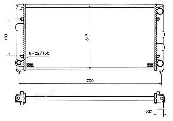 NRF 509506 NRF 509506_радиатор системы охлаждения\ VW Passat 1.8/2.0/1.6TD/1.9D 88