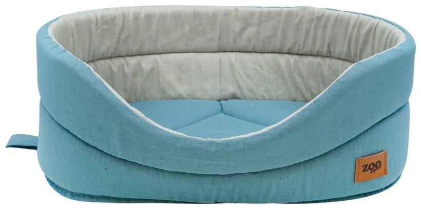Лежак для собак и кошек ZOOexpress "Овальный" Эколен №2, 43х30х16 см, голубой