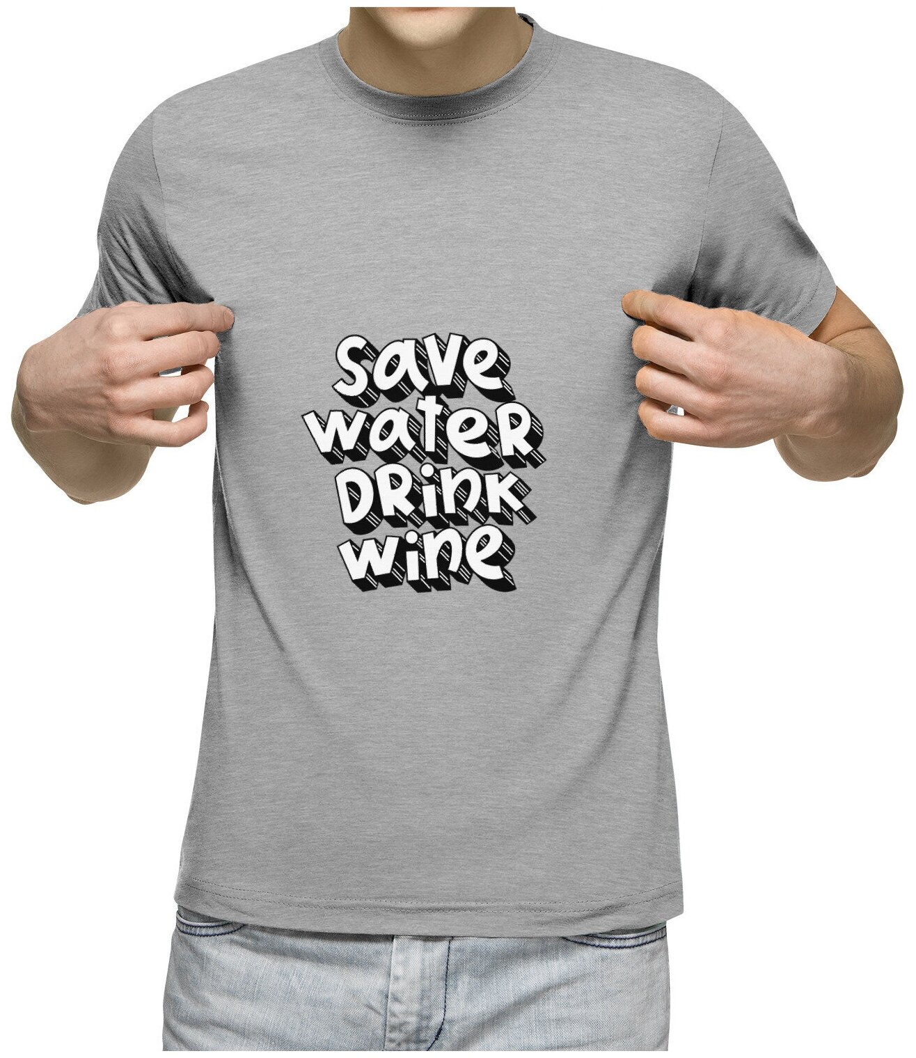 Футболка Us Basic  размер M  серый меланж