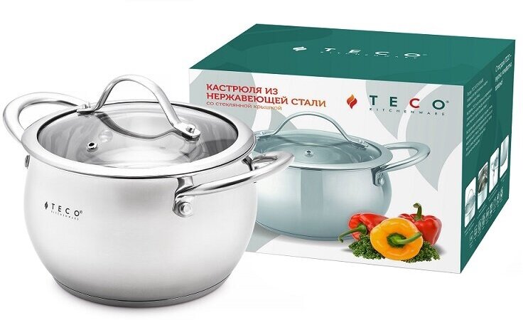 Кастрюля TECO TC-C2900-04 нержавейка 18 cm/2,9л