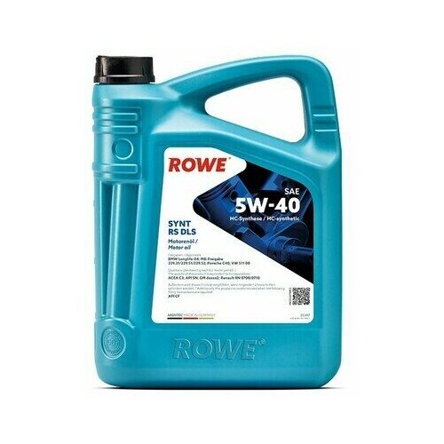 HC-синтетическое моторное масло Rowe HIGHTEC SYNT RS DLS SAE 5W-40 5л 20307-0010-99