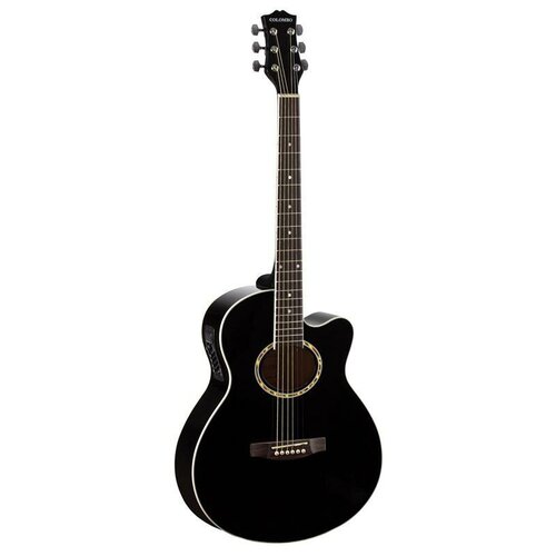 COLOMBO LF-401 CEQ BK- электроакустическая «Вестерн» гитара, верх - ель , низ и обечайка - липа , накладка - палисандр, цвет черный