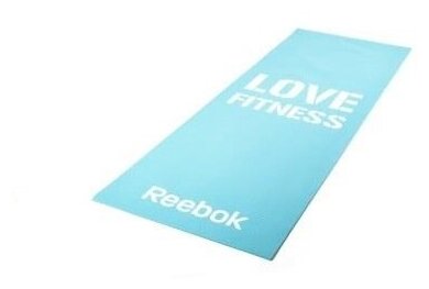 Тренировочный коврик Reebok Love RAMT-11024BLL, (мат) для фитнеса тонкий, голубой