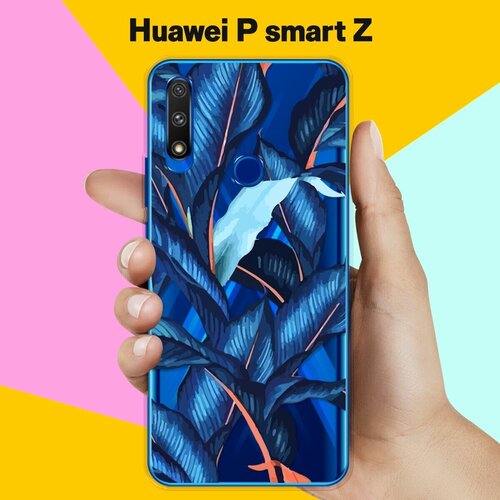 Силиконовый чехол Синие листья на Huawei P smart Z силиконовый чехол синие листья на huawei y6s
