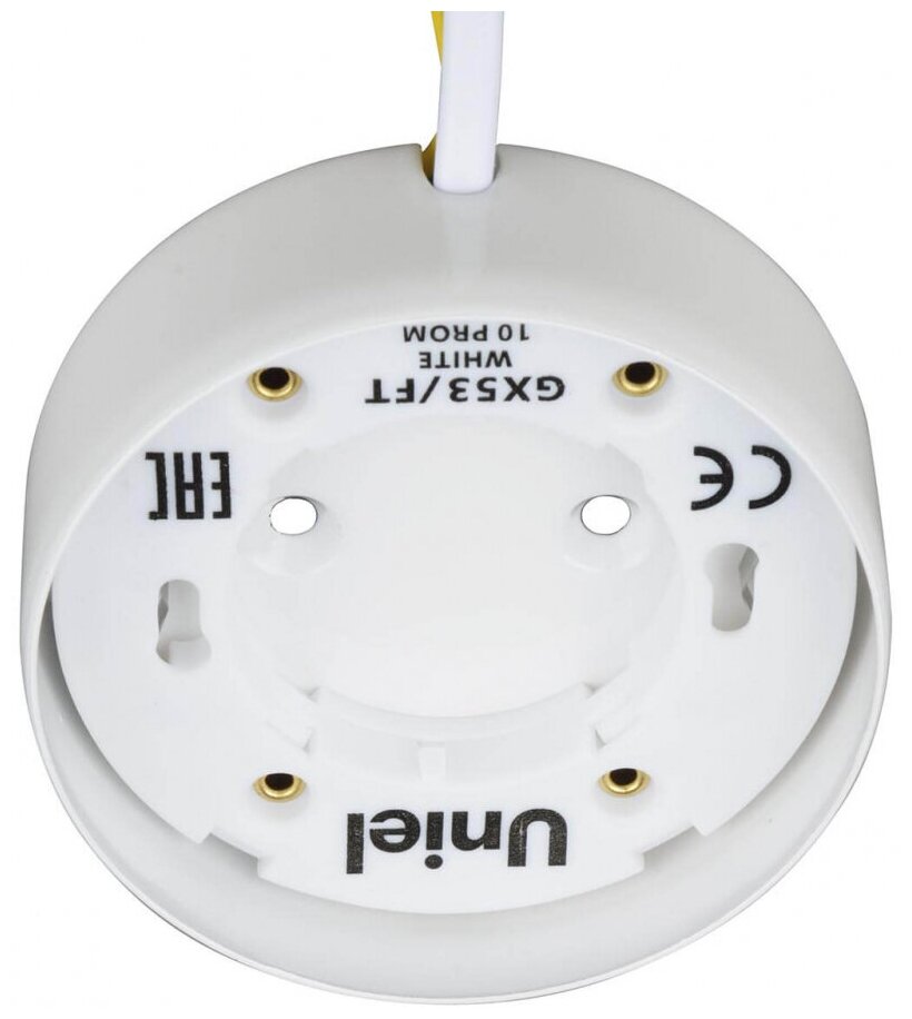 фото Накладной точечный светильник Uniel GX53/FT WHITE 10 PROM