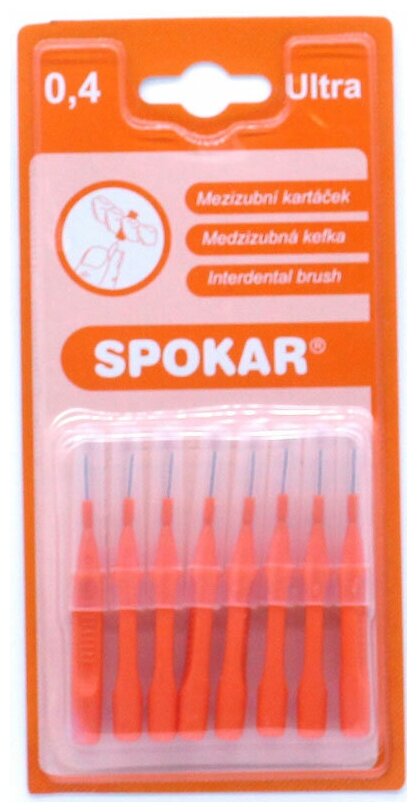 Spokar Interdental Brash 0,4 Цилиндрический ершик с прямой ручкой, 8 шт