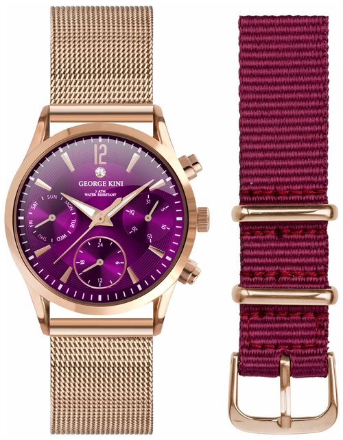 Наручные часы GEORGE KINI Classic GK.24.3.10R.22, фиолетовый, золотой