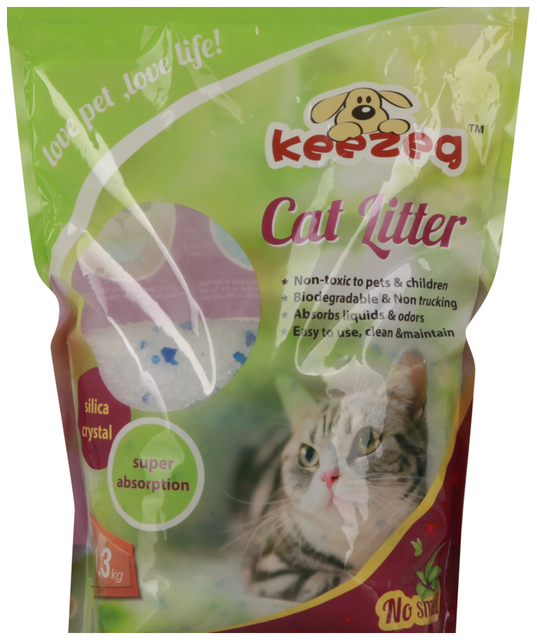 Наполнитель силикагелевый для кошачьего туалета KEEZEG без запаха