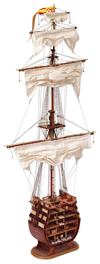 Сборная модель корабля для начинающих от Occre (Испания), сечение Santisima Trinidad, 90х415х876 мм, М.1:90