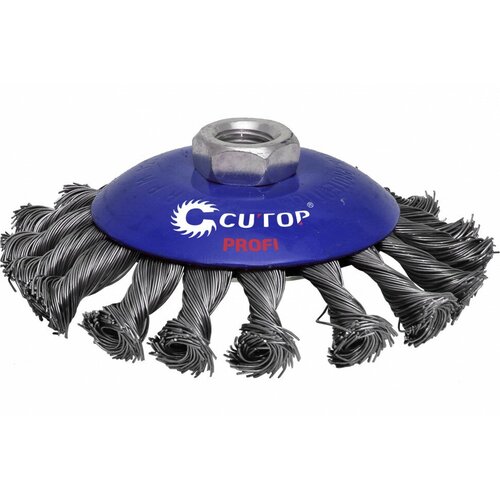 Щетка тарелка (115 мм; М14; крученая проволока 0.5 мм) для УШМ CUTOP 82-529
