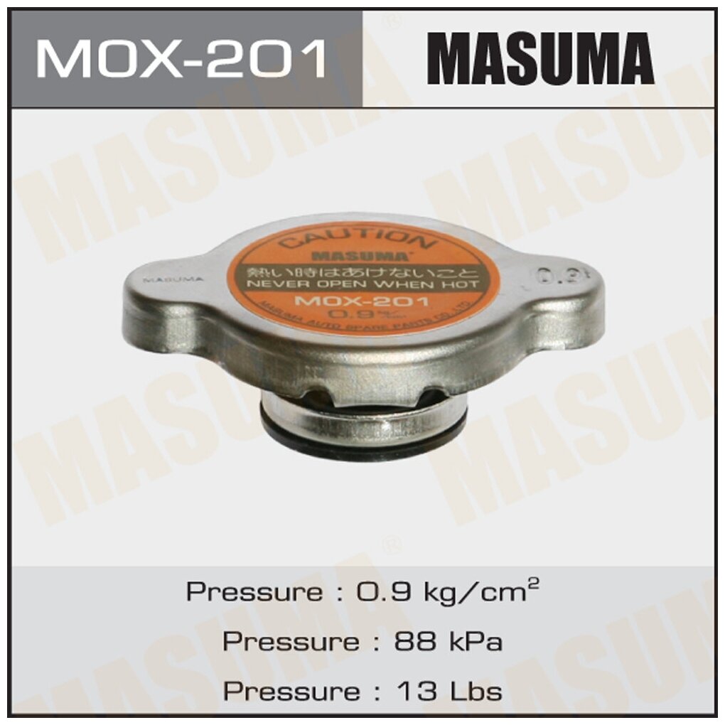 Крышка радиатора 0.9 kg cm (широкий клапан) Masuma MOX-201