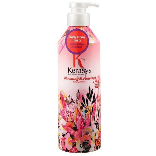 Кондиционер для всех типов волос, Blooming & Flowery Perfumed Rinse 600 мл. KeraSys кондиционер kerasys salon care nutritive ampoule rinse 600 мл