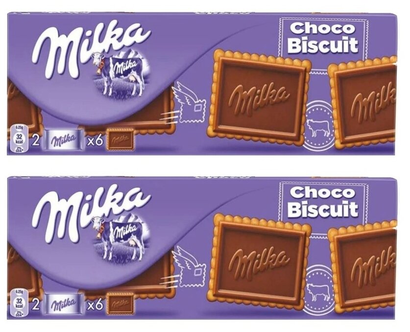 Крекеры Milka Choco Biscuit, 150 г х 2 шт, 2 уп.