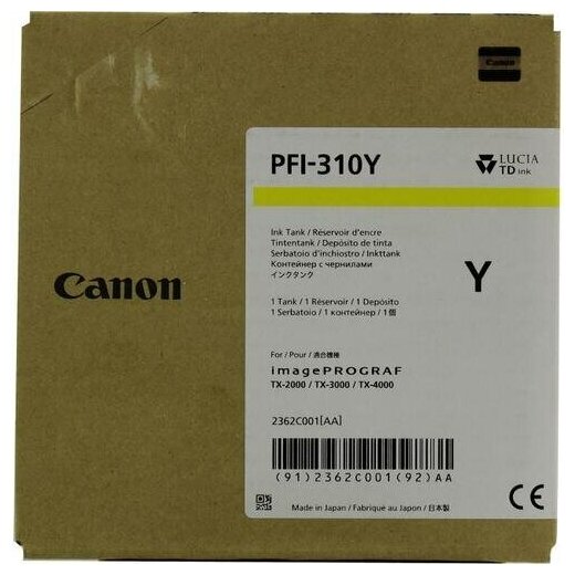 Картридж CANON PFI-310 Y желтый [2362c001] - фото №7