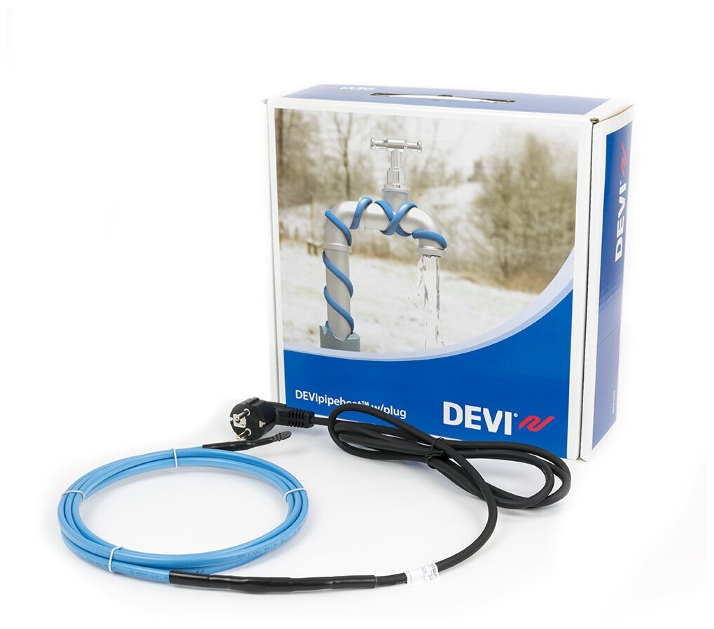 Нагревательный кабель DEVIpipeheat DPH-10 с вилкой 14 м 140 Вт при +10C - фотография № 1