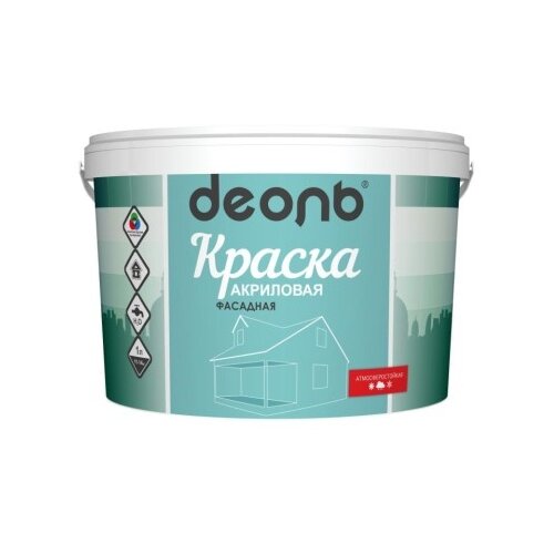 Краска водно-дисперсионная фасадная деоль ГОСТ, 9 л/13,8 кг, супер белая
