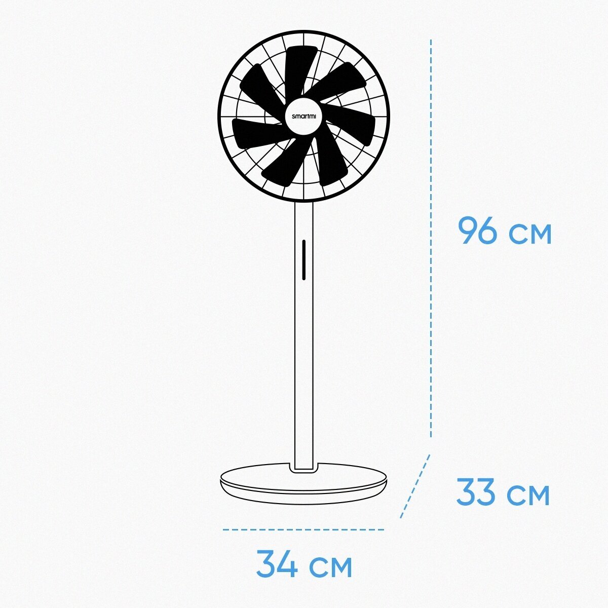 вентилятор напольный SMARTMI Standing Fan 3 с аккумулятором белый - фото №11