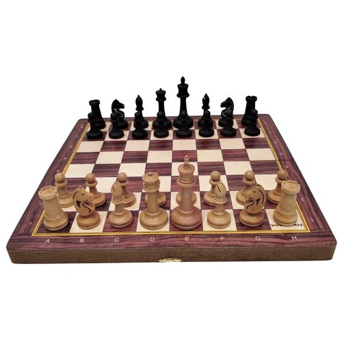 фото Шахматы утяжелённые турнирные с фигурами из бука в доске люкс чудо подарок