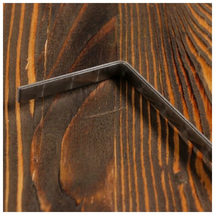 Кочерга узбекская с деревянной ручкой, с узором 40/1 см, полная длина 62 см, сталь 3 мм