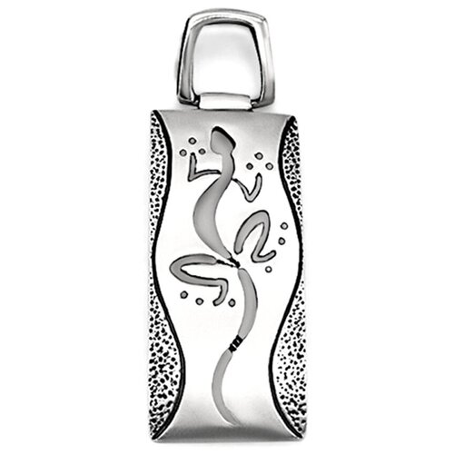 Подвеска женская серебряная на шею, серебро 925 пробы, ювелирное украшение Ящерица, большой, крупный, длинный кулон на цепочку, не змея. Юмила