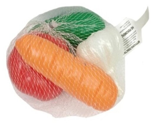 Овощи игрушечные 4 шт (морковь, огурец, помидор, чеснок) Нордпласт Н-434/1