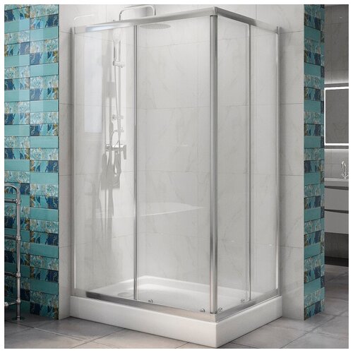 душевой уголок belbagno due ah 2 120 80 c cr 120х80 стекло прозрачное Душевой уголок BelBagno DUE-AH-2-120/80-C-Cr