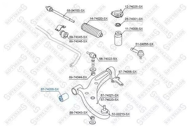 STELLOX 8774056SX 87-74056-SX_сайлентблок рычага пер.\ Nissan Almera N16 00