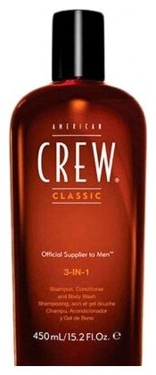 American Crew 3-in-1 Универсальный шампунь, кондиционер и гель, 450 мл.