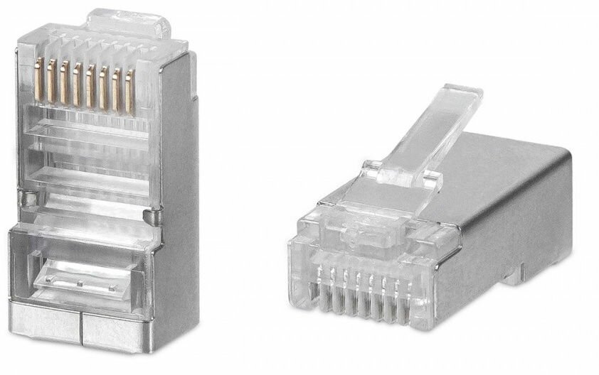 Коннектор WRline (WR-8P8C-5E-SH) FTP кат.5E RJ45 прозрачный (упак:100шт)