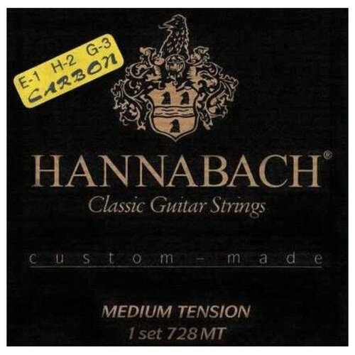 728MTC CARBON Custom Made Комплект струн для классической гитары, карбон/посеребренные, Hannabach комплект струн для классической гитары hannabach e728mt