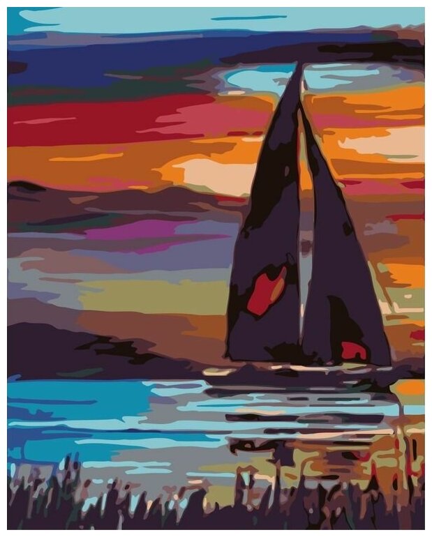 Картина по номерам "Лодка на реке", 40x50 см