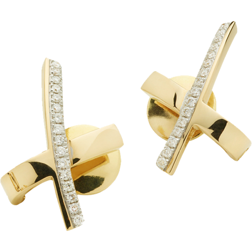 Серьги Antonini, желтое золото, 750 проба, бриллиант кольцо antonini желтое золото 750 проба бриллиант размер 15