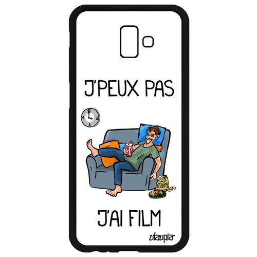 фото Защитный чехол на телефон // samsung galaxy j6 plus 2018 // "не могу - у меня фильм!" кино надпись, utaupia, белый