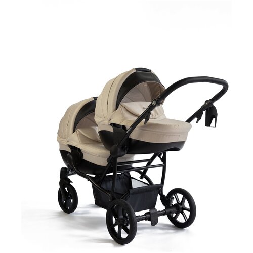 Универсальная коляска для двойни Mr Sandman (1+1), цвет бежевый джинс
